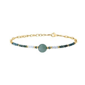 BRacelet acier doré et pierres naturelles, N°3