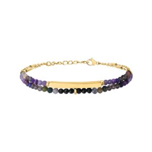 BRacelet acier doré et pierres naturelles, N°3