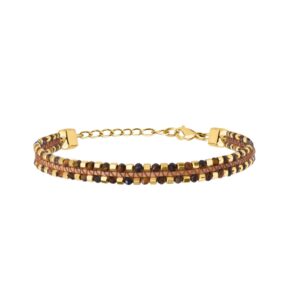 BRacelet acier doré 5 mm et Oeil de Tigre, N°3