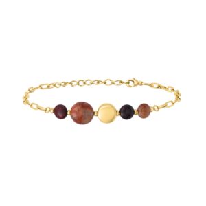 Braceleet acier doré et pierres naturelles, N°3