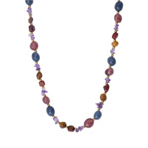 Collier acier doré et pierres naturelles, N°3