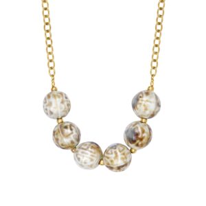 Collier acier doré et boules céramiques XXL Ø 20 mm, N°3