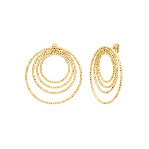 Boucles d'oreilles acier doré, Cercles texturés Ø 40 mm, N°3