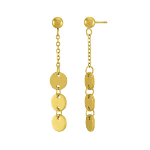 Boucles d'oreilles pendantes 42 mm, acier doré, N°3