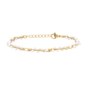 Bracelet acier doré et perles de coquillages, N°3