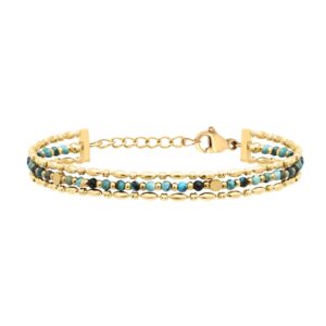 BRacelet acier doré et pierres naturelles, N°3