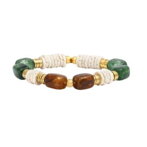Bracelet acier doré et perles en résine, N°3