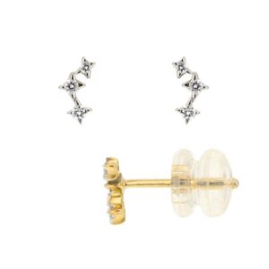 Boucles d'oreilles or jaune et diamants 0.062 CT