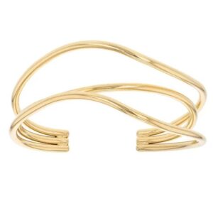 Bracelet jonc acier doré 3 brins, 30/40 mm, Müse