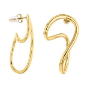 Boucles d'oreilles acier doré, 36 x 22 mm, Müse