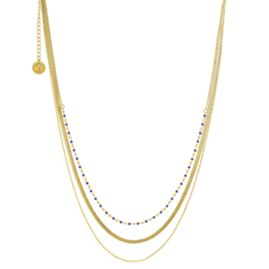 Collier acier doré triple, perles de verre Miyuki, N°3